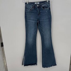 Mica Los Angeles Dark Denim Mid Rise Flared Jeans Blue Size 28
